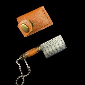 2+1 free! Elegant Silver and Brown Beard Comb with Leather Case